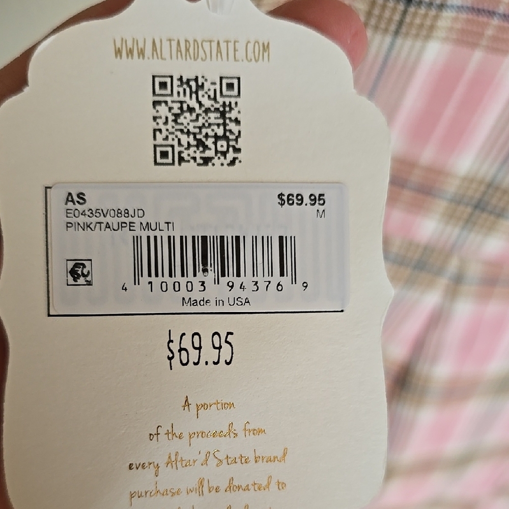 Altar'd State Pink Plaid Mini Dress - Picture 5 of 5